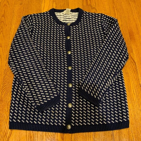 COPY - Vintage LL Bean Wool Norwegian Birdseye Women's Cardigan Sweater Jumper - Picture 1 of 10